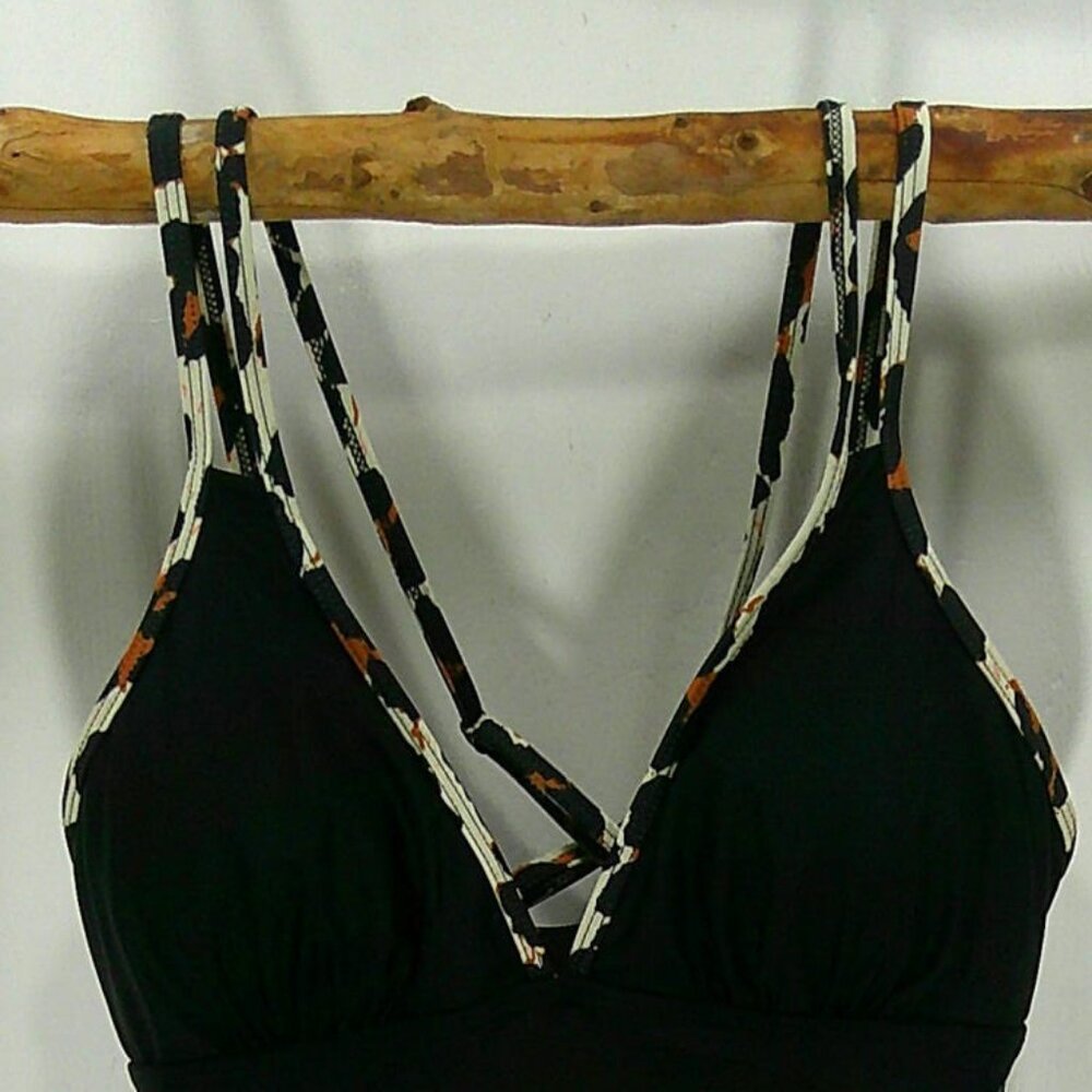 B2prity NWT One Piece Swimsuit V Neck Black Tummy Control Size Large. - Picture 2 of 5